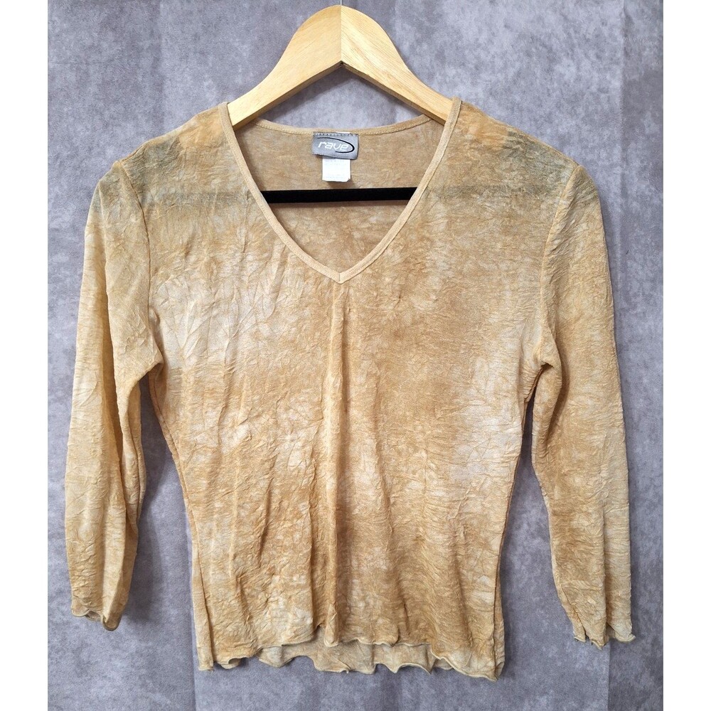 Vintage Y2K Rave Sheer Mesh Crop Top Large Stretch Festival Cowgirl Overlay Y2K